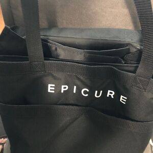 Epicure expandable black carryall tote with adjustable Velcro dividers NEW